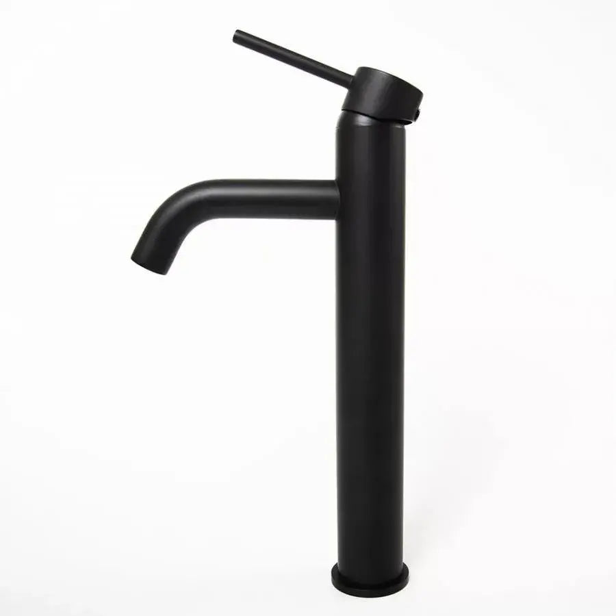 Single Lever Basin Mixer Tall Ceramic Cartridge Sanitary Brass Black Connections and Fixing Kit Included 7527H