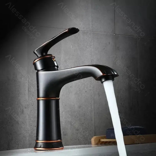 Sink Faucet, Metal, Black, OD01/B Bathroom Faucets Default Title Alessandro Design