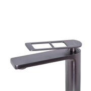 Single Lever Basin Mixer Ceramic Cartridge Sanitary Brass Satin Grey Connections and Fixing Kit Included 9707N