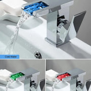 Basin Mixer, Chrome, RGB Light, Color Changing Depending on Water Temperature, OD3014