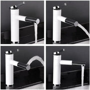 Basin Mixer with Pull-out Shower, Sanitary Brass, White, WZX/2021