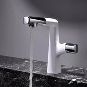 Basin Mixer with Pull-out Shower, Sanitary Brass, Chrome and White, MP016B/C