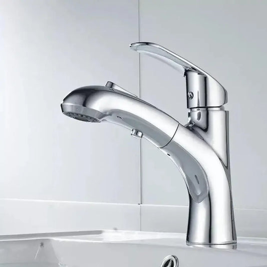Basin Mixer with Pull-out Shower, Sanitary Brass, Chrome, OD/2030