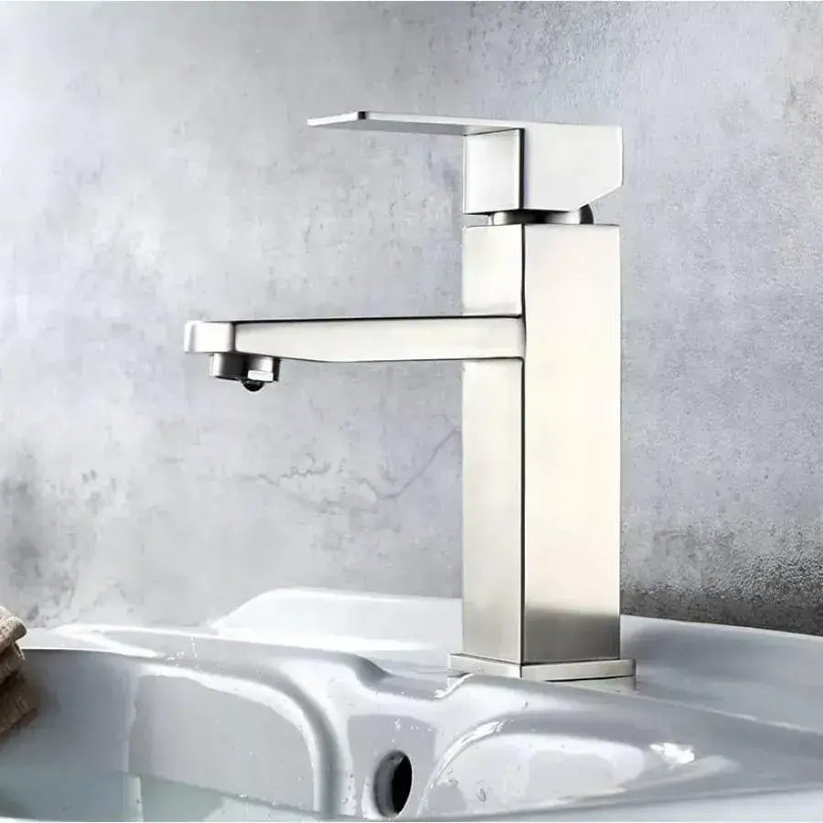 Basin Mixer, SUS304 Stainless Steel, Satin Finish, MP009