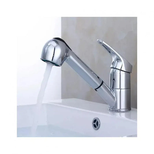Hairdressing Faucet with Pull-out Shower, Alloy, Chrome, FR001