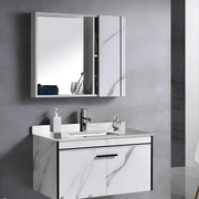 Bathroom Furniture Set 60x48cm 3 Pieces Black White