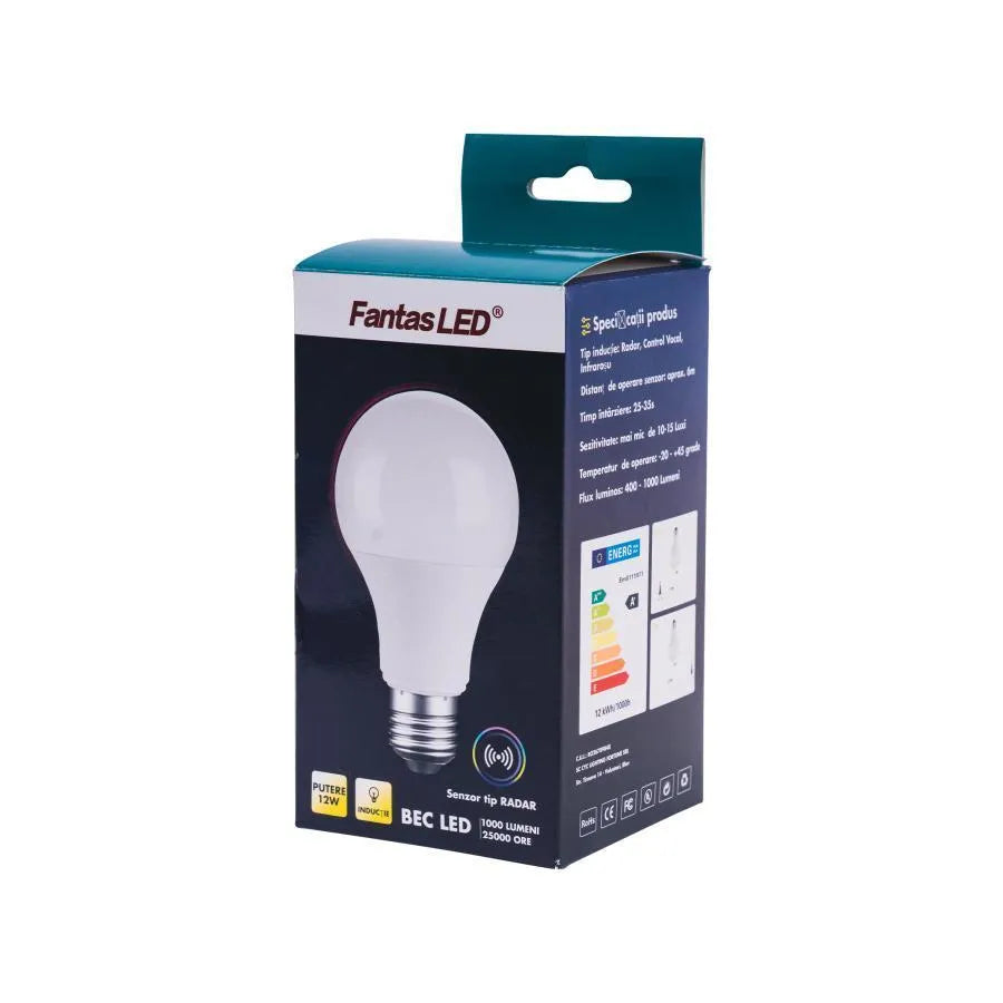 LED Bulb with Sensor, 12W, 6500K