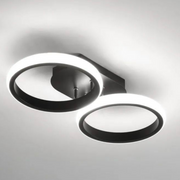 LED LED ELIO CELIO, 16W, 2 circles, cold/hot/neutral light, black