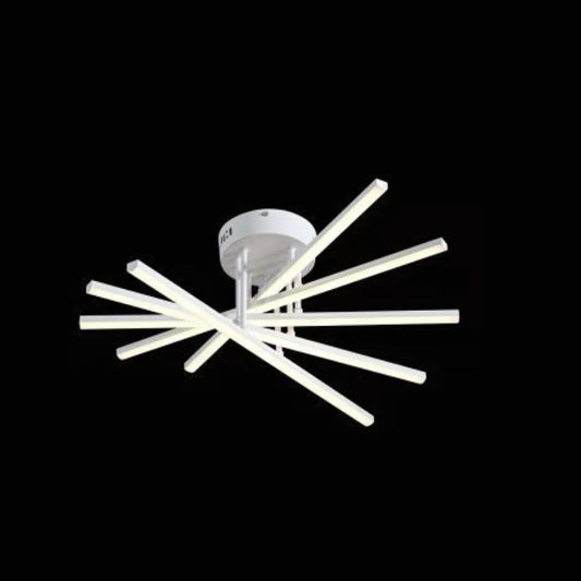 GIO Remote Control LED Chandelier, 90W, 5 Elements, Cold/Cool/Neutral Light, Dimmable, White