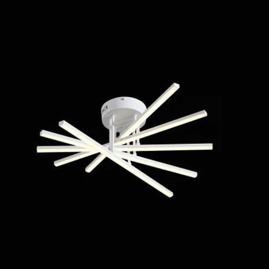 GIO Remote Control LED Chandelier, 90W, 5 Elements, Cold/Cool/Neutral Light, Dimmable, White