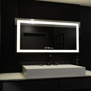 Rectangular LED mirror, 160x80cm, Verite MotionGlow Marcello, Demister System, Clock & Thermometer, Dimmable