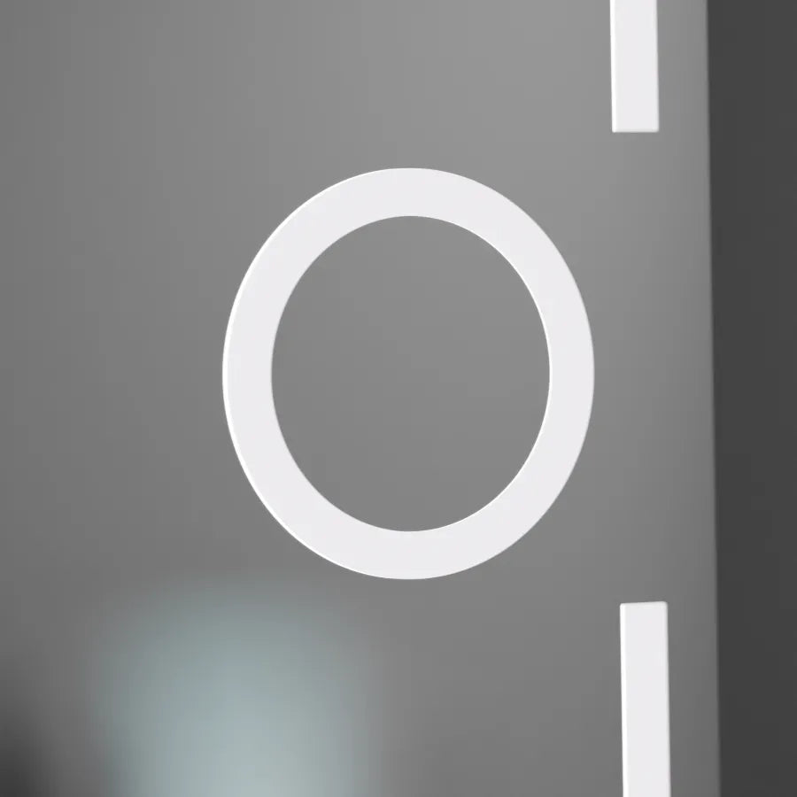 Rectangular LED mirror, 50x70cm, Eclat MotionGlow Marcello, Demister System, Clock & Thermometer, Cosmetic Magnifier, Dimmable