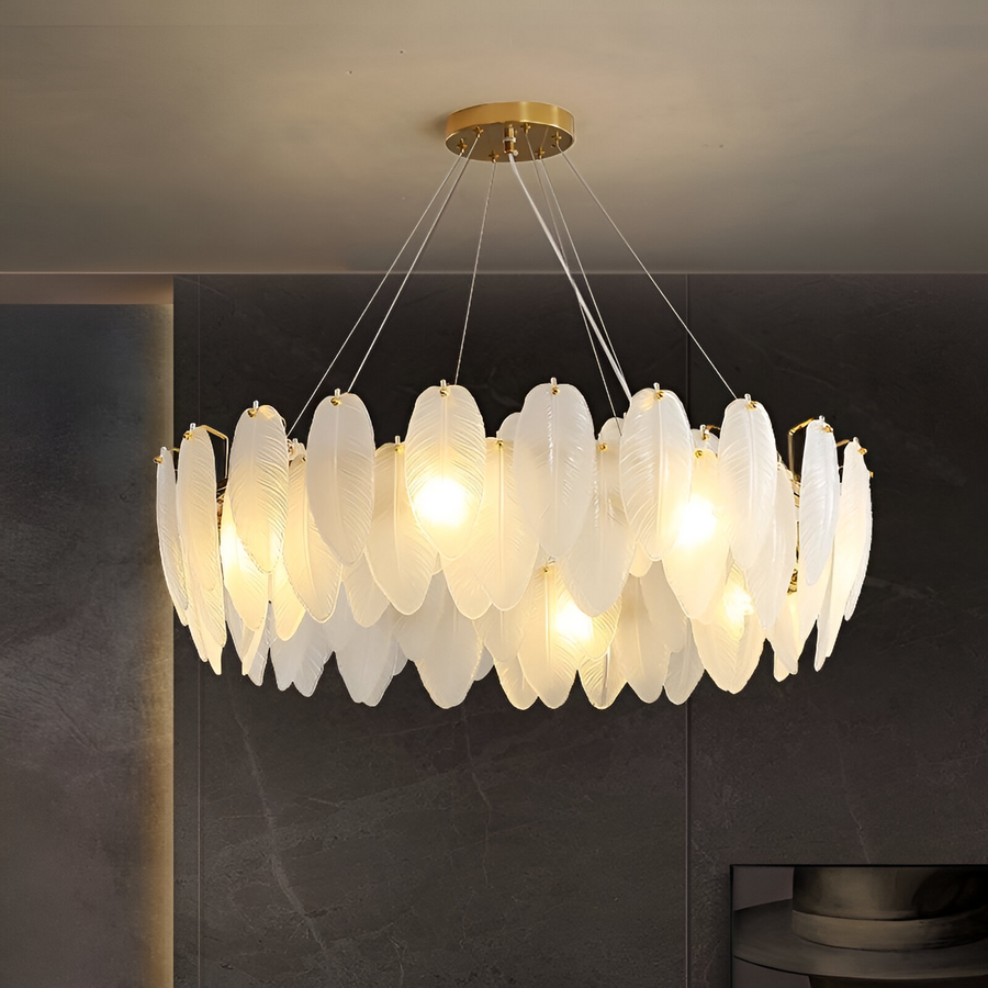 VAUX-LE-VICOMTE Elegance Crystal Chandelier, 6x E14, Diameter 49cm, Gold, Adjustable Height