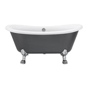 Freestanding Bathtub, Oval, Acrylic, Bright Grey, 150×72×70 Cm