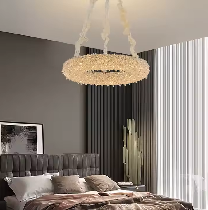 Crystal Chandelier PRAGA Magno, 26W, Warm/Cold/Neutral Light, Diameter 55cm, Gold, Adjustable Height