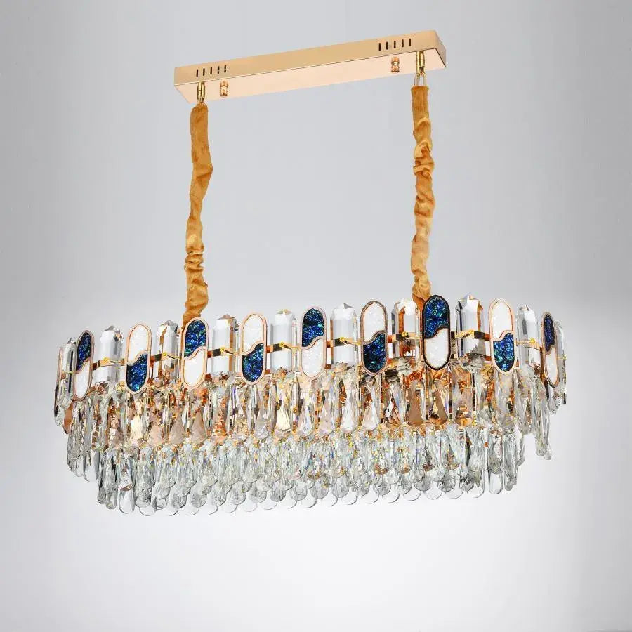 Alfred Chandelier 8*E27, Metal and Crystal, Diameter 75cm, Gold