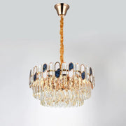Andor Chandelier 6*E27, Metal and Crystal, Gold