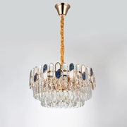 Andor Chandelier 6*E27, Metal and Crystal, Gold