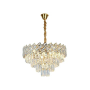 Crystal Chandelier WINDSOR Eleganza 8x E14, Diameter 49cm, Shiny Gold, Adjustable Height