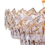 Crystal Chandelier WINDSOR Eleganza 8x E14, Diameter 49cm, Shiny Gold, Adjustable Height