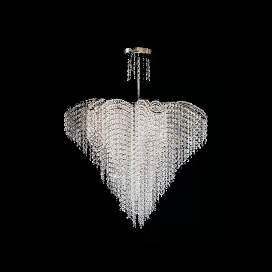 Adan Crystal Chandelier, 8*E27, Silver, Metal and Crystal