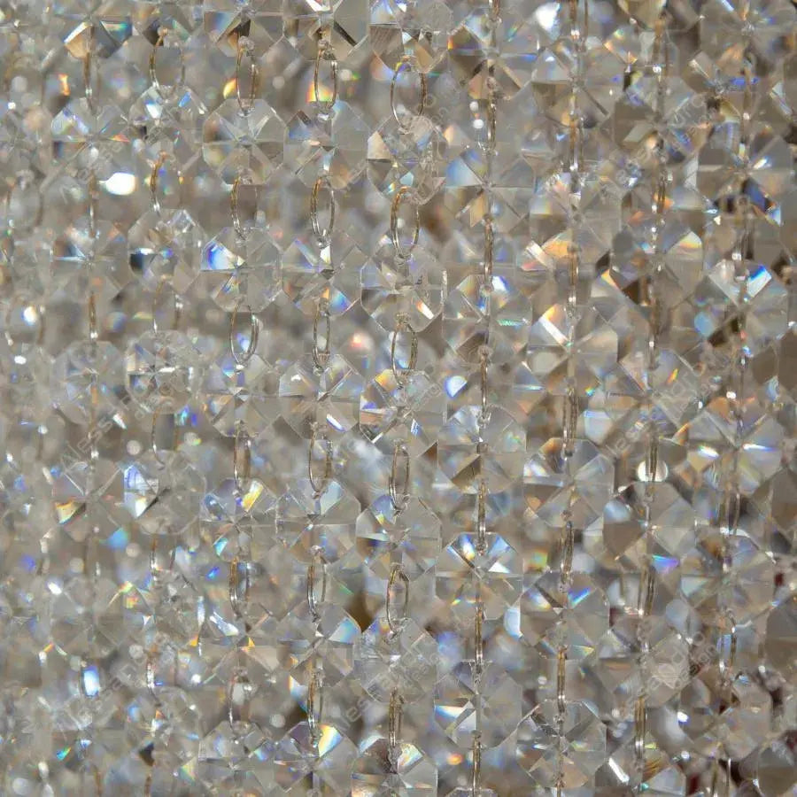 Adan Crystal Chandelier, 8*E27, Silver, Metal and Crystal