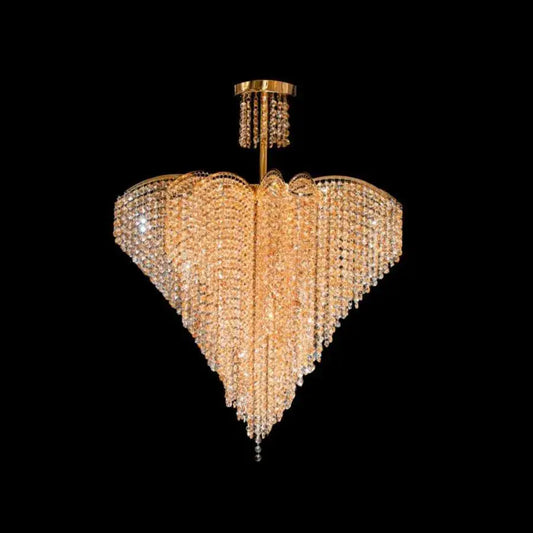 Ander Crystal Chandelier, 8*E27, Gold, Metal and Crystal