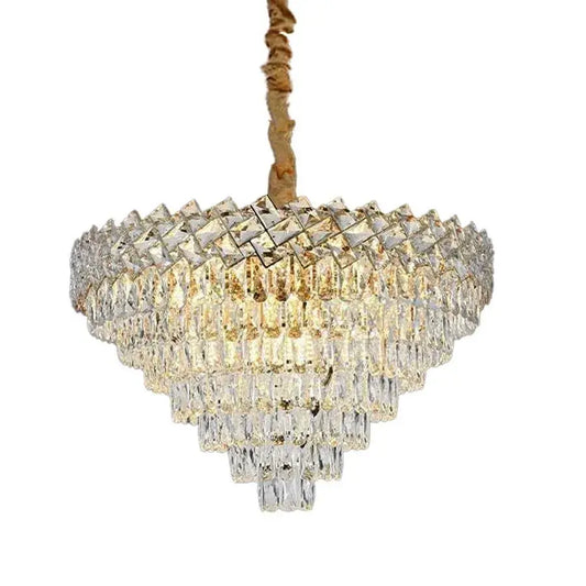 WINDSOR Supremo Crystal Chandelier 16xE27, Diameter 80cm, Shiny Gold, Adjustable Height