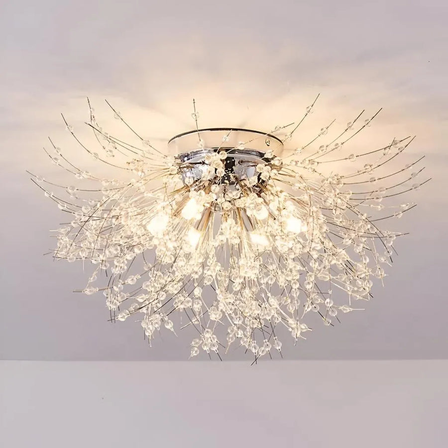 Crystal Chandelier RONDO Vivace, 5x G9, Diameter 40cm, Shiny Silver
