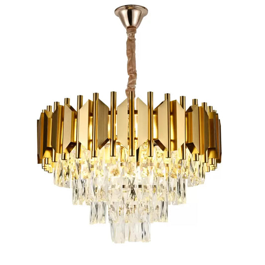 Braxton Crystal Chandelier 5x E27 Gold