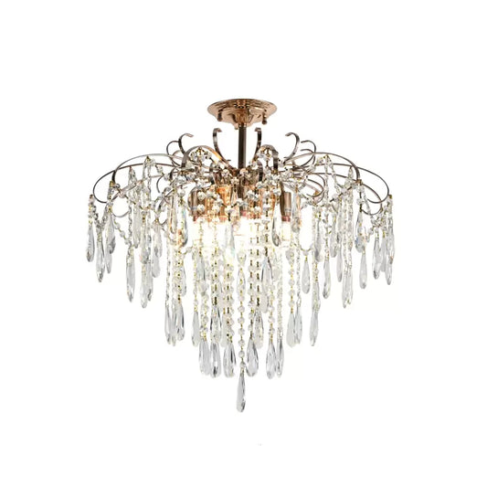 EGO Crystal Chandelier 9x E27, Diameter 60cm, Shiny Gold