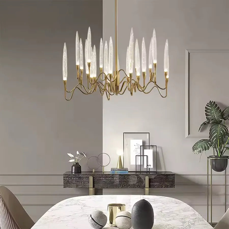 Delta Crystal Chandelier 12XG4 Gold