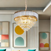 VERSAILLES Nobile Crystal Chandelier 4xE14, Diameter 40cm, Shiny Gold and White, Adjustable Height