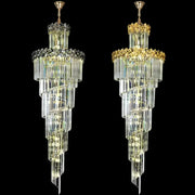 WINDSOR Altiora Crystal Chandelier, Diameter 60cm, Height 1800cm, Shiny Gold, Adjustable Height, Elegant Design
