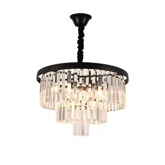 Fletcher Crystal Chandelier 5x E27 Black