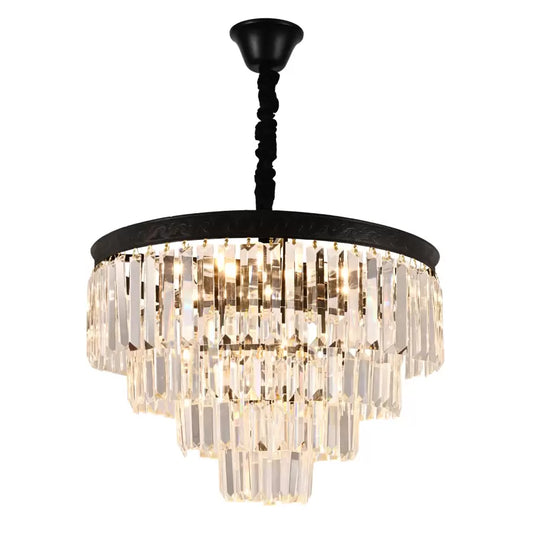 Frank Crystal Chandelier 10x E27 Black