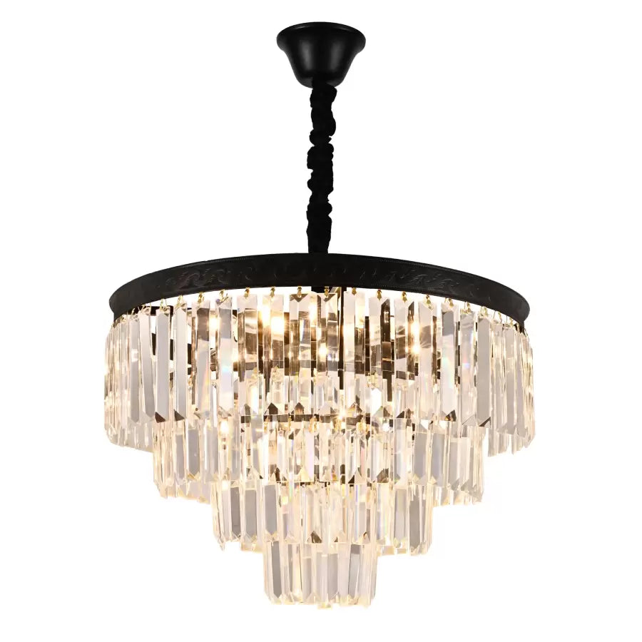 Frank Crystal Chandelier 10x E27 Black