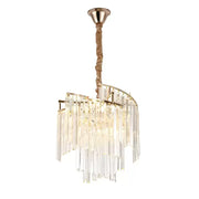 TRIANON Nobile Crystal Chandelier 5x E27, Diameter 38cm, Shiny Gold, Adjustable Height