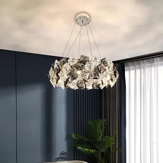 Hefe Crystal Chandelier 4x E27 Silver