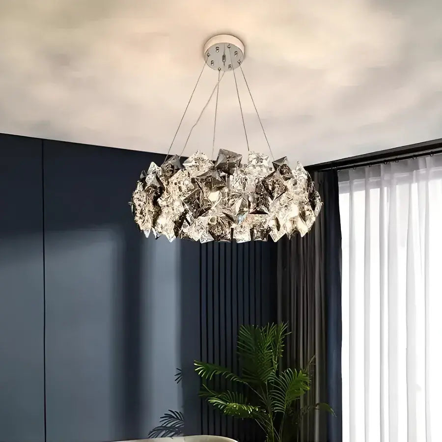 Hefe Crystal Chandelier 4x E27 Silver