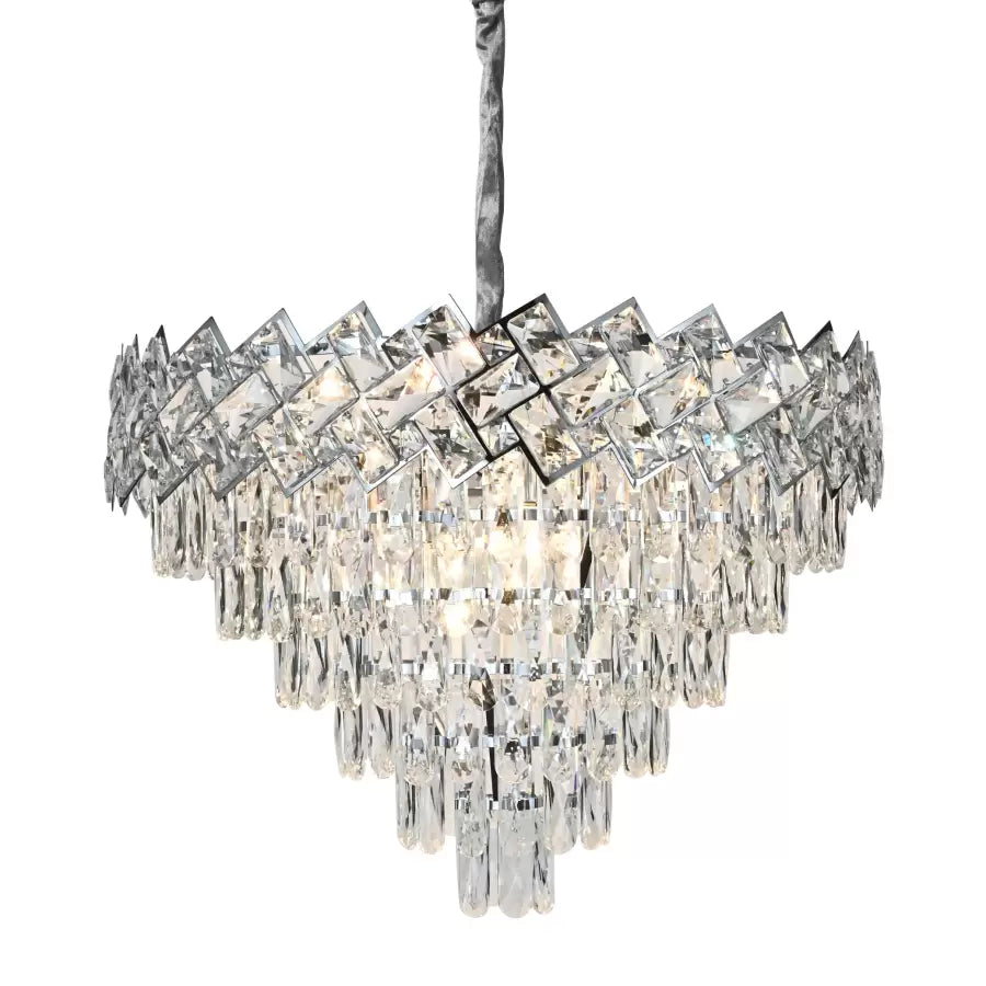 Jordan Crystal Chandelier 10 x E27 Silver