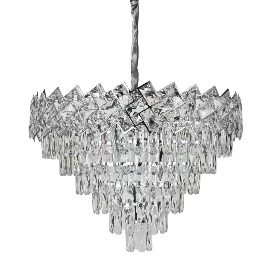 Jordan Crystal Chandelier 10 x E27 Silver