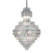 WINDSOR Grande Supremo Crystal Chandelier 14xE14, Diameter 60X90cm, Shiny Chrome, Adjustable Height