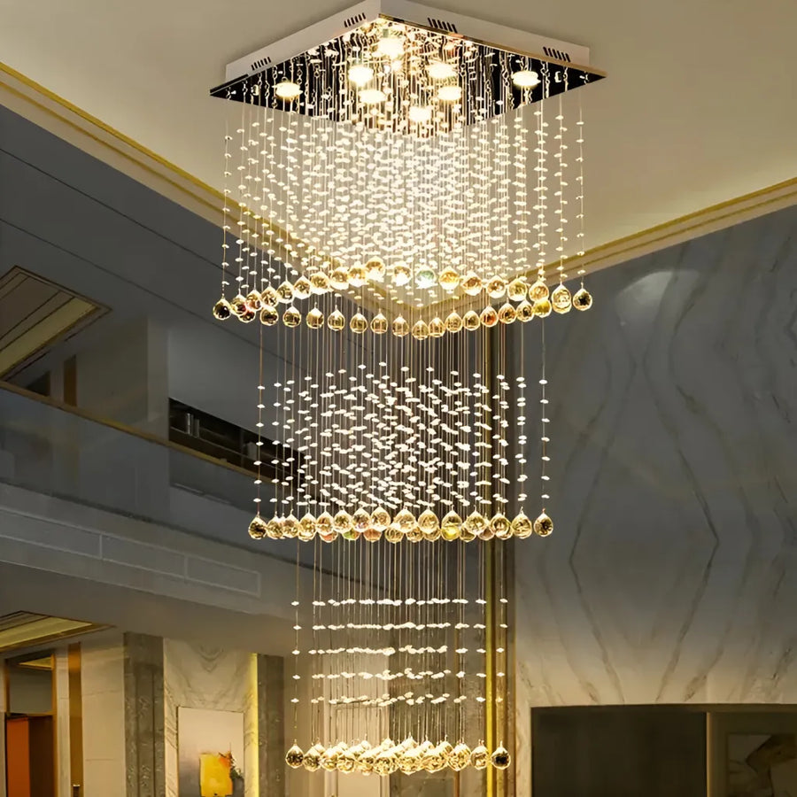 Crystal Chandelier LED 80W Saturnino Gold 50cm