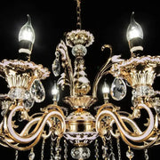 Luciano Crystal Chandelier, 6*E14, Gold, Metal and Crystal