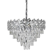 WINDSOR Eleganza Crystal Chandelier 5x E27, Diameter 49cm, Glossy Chrome, Adjustable Height
