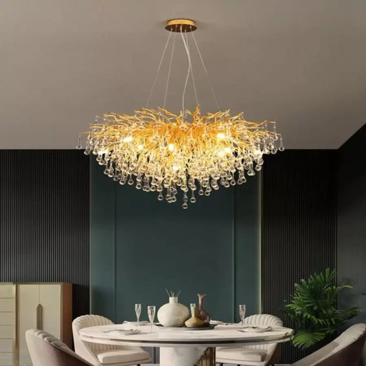 Muhammad Crystal Chandelier 10x G9 Diameter 80cm Gold