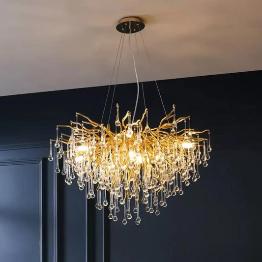 Nathanael Crystal Chandelier 7x G9 Gold