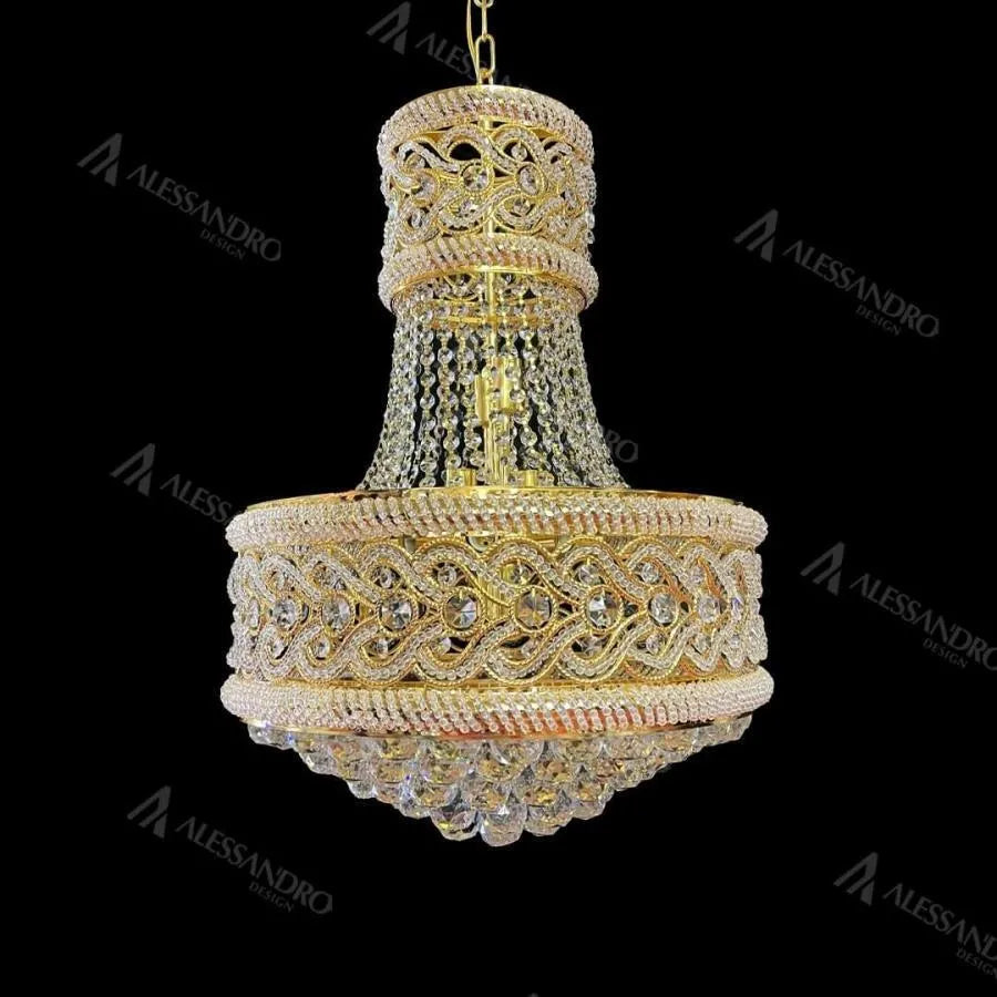 Selim Crystal Chandelier 14x E14 Gold