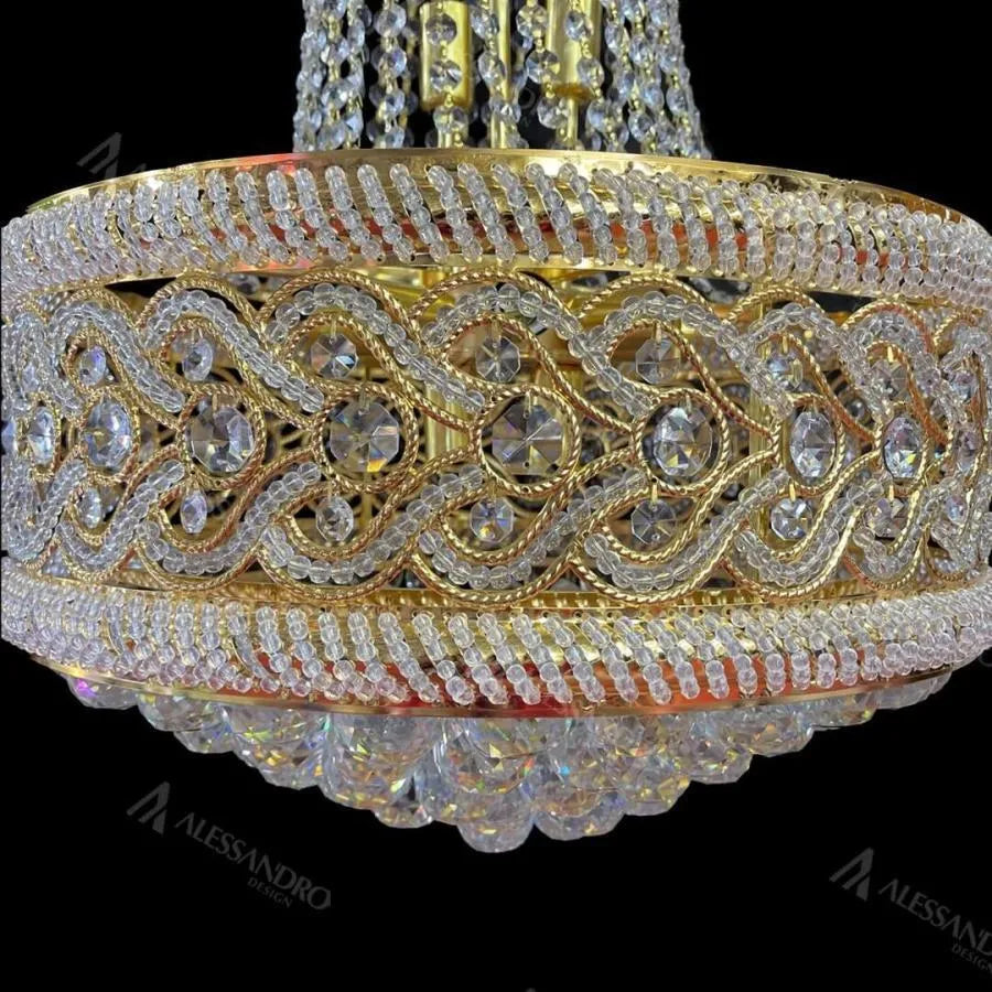 Selim Crystal Chandelier 14x E14 Gold